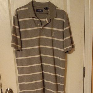 Striped men's polo